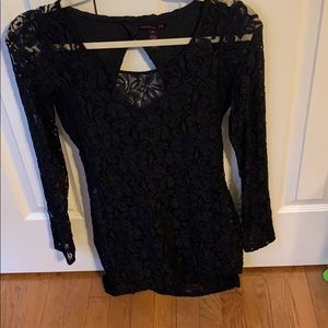 Black lace dress with slip